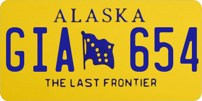 AK license plate GIA654