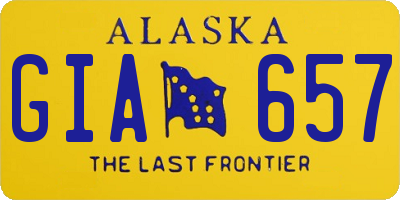 AK license plate GIA657
