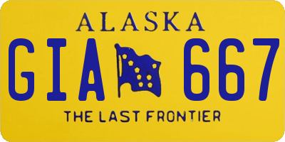 AK license plate GIA667