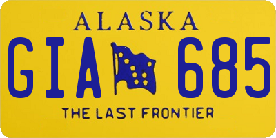 AK license plate GIA685