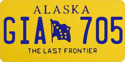 AK license plate GIA705