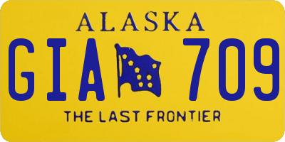 AK license plate GIA709