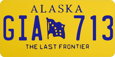 AK license plate GIA713