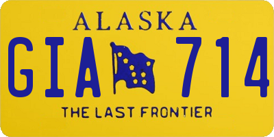 AK license plate GIA714