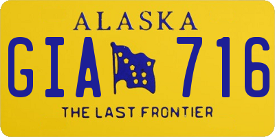 AK license plate GIA716