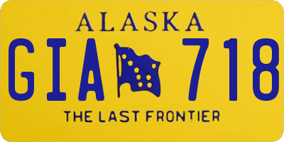 AK license plate GIA718