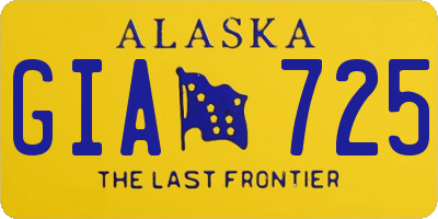 AK license plate GIA725