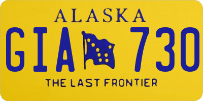 AK license plate GIA730