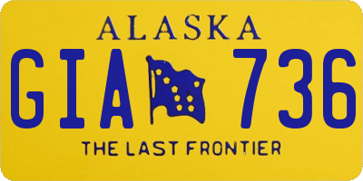 AK license plate GIA736