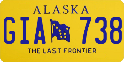 AK license plate GIA738