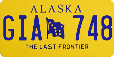 AK license plate GIA748