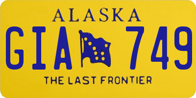 AK license plate GIA749