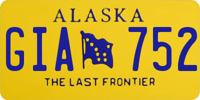 AK license plate GIA752