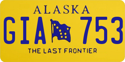 AK license plate GIA753