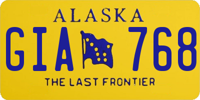 AK license plate GIA768