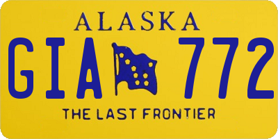 AK license plate GIA772
