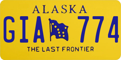AK license plate GIA774