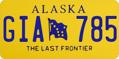 AK license plate GIA785
