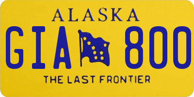 AK license plate GIA800