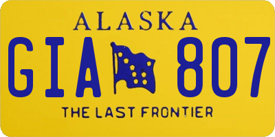 AK license plate GIA807