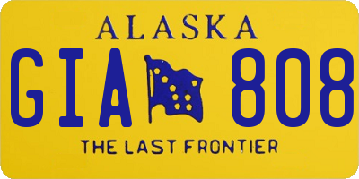 AK license plate GIA808