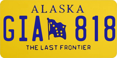 AK license plate GIA818