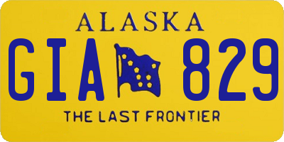 AK license plate GIA829