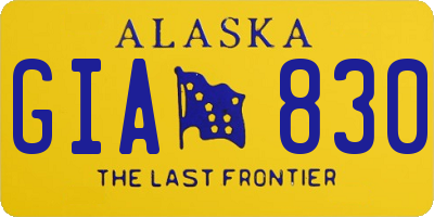 AK license plate GIA830