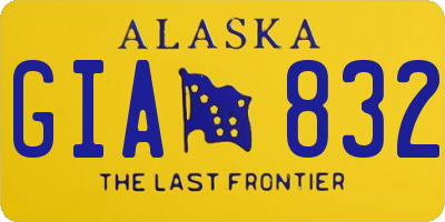 AK license plate GIA832