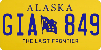 AK license plate GIA849