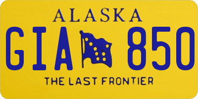AK license plate GIA850