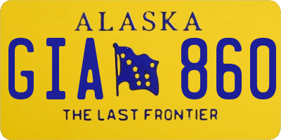 AK license plate GIA860