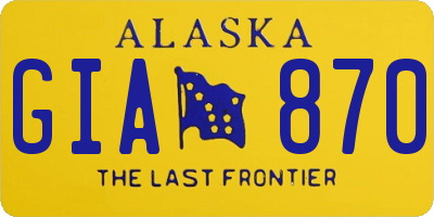 AK license plate GIA870