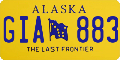 AK license plate GIA883