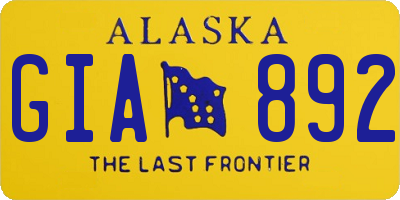AK license plate GIA892