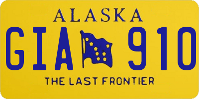 AK license plate GIA910