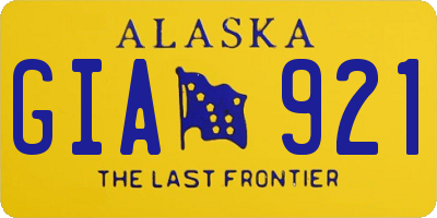 AK license plate GIA921