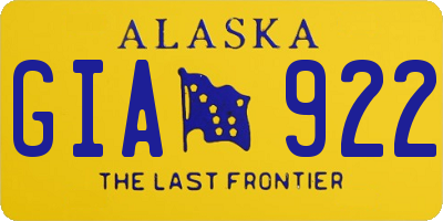 AK license plate GIA922