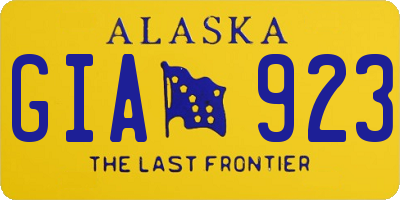 AK license plate GIA923