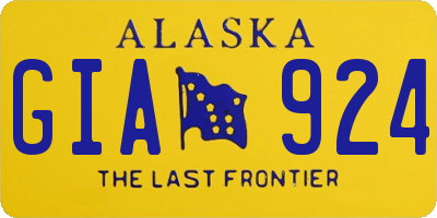 AK license plate GIA924