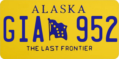 AK license plate GIA952
