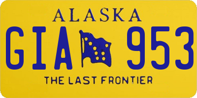 AK license plate GIA953