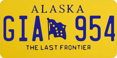 AK license plate GIA954