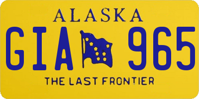 AK license plate GIA965