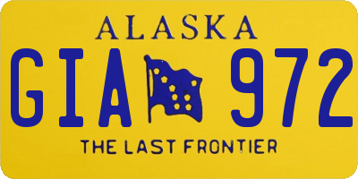 AK license plate GIA972