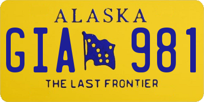 AK license plate GIA981