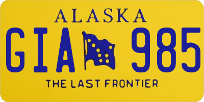 AK license plate GIA985