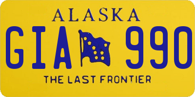 AK license plate GIA990