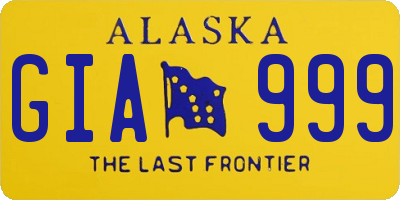 AK license plate GIA999