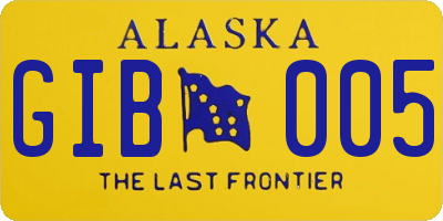 AK license plate GIB005